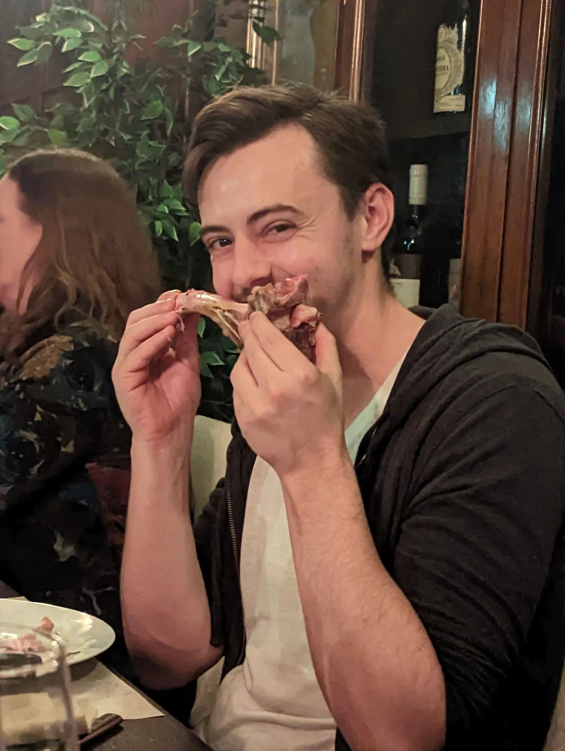 Chowing down on Florentine Steak